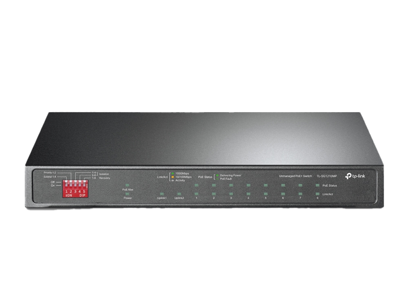 TP-Link TL-SG1210MP 10-Port Gigabit Desktop Switch with 8-Port PoE+ - image 4