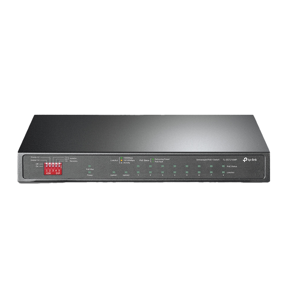 TP-Link TL-SG1210MP 10-Port Gigabit Desktop Switch with 8-Port PoE+ - Image 4