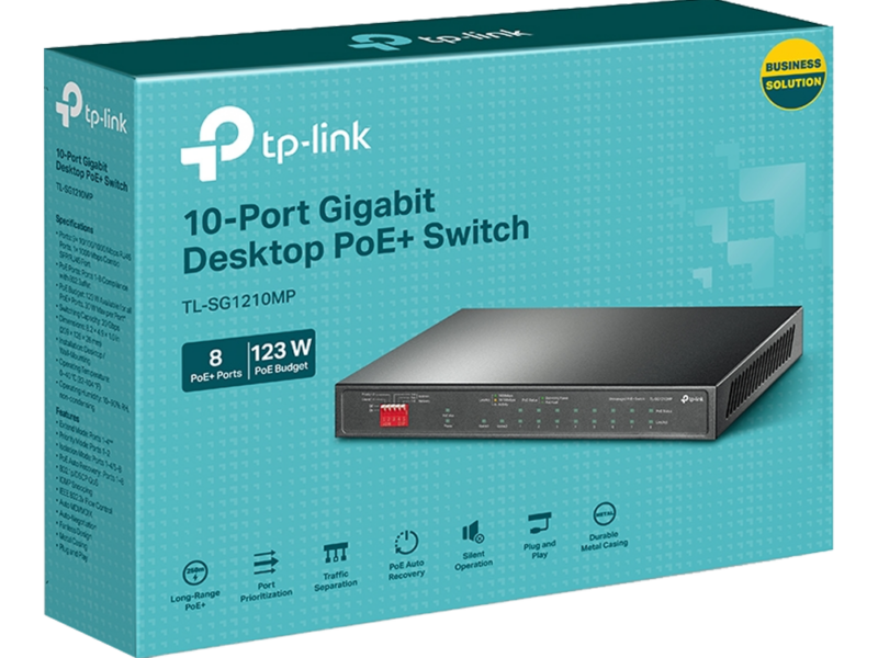 TP-Link TL-SG1210MP 10-Port Gigabit Desktop Switch with 8-Port PoE+