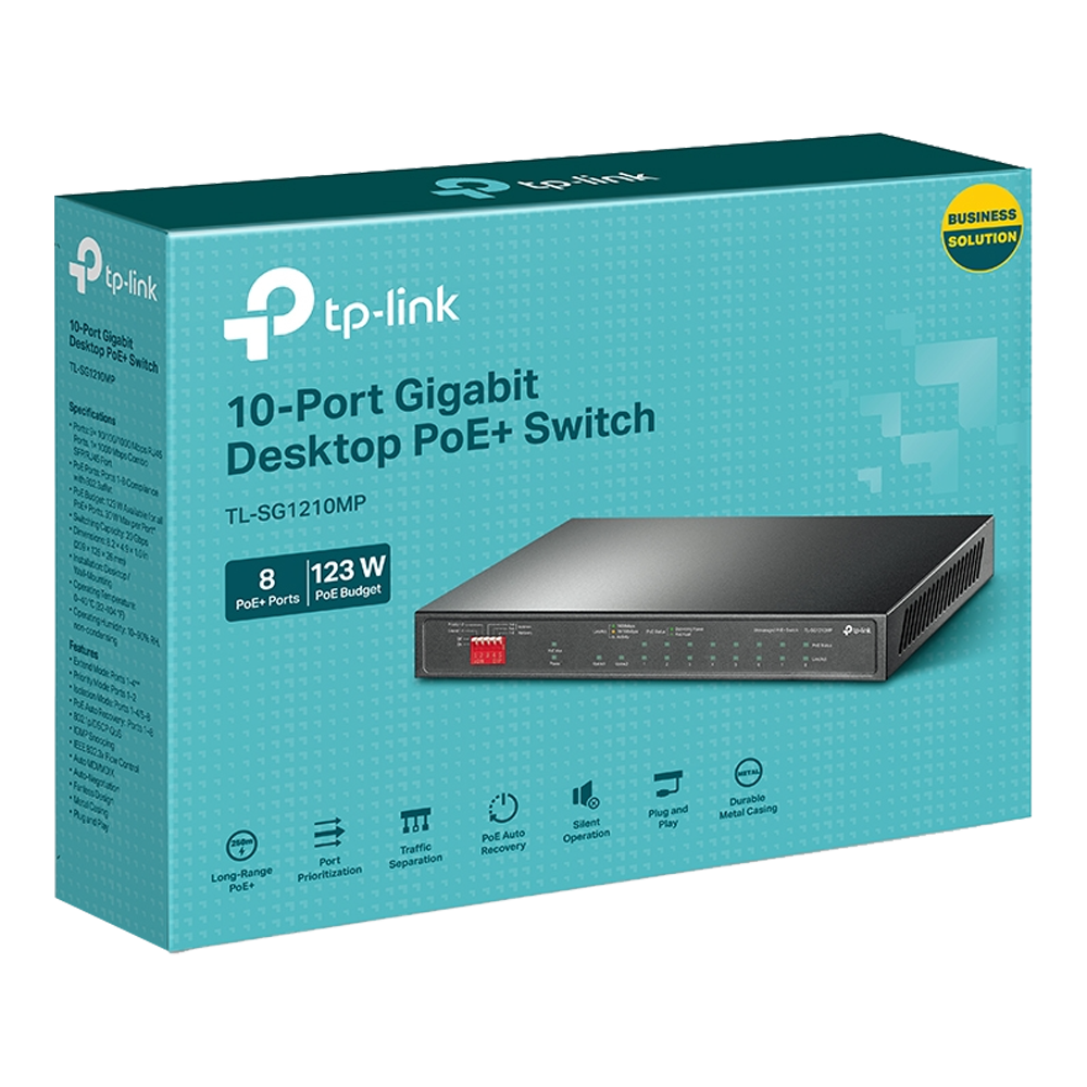 TP-Link TL-SG1210MP 10-Port Gigabit Desktop Switch with 8-Port PoE+